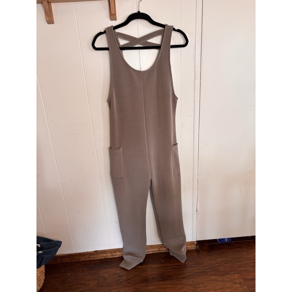 Spiritual Gangster Women's XS Klum Jumpsuit‎ Sleeveless One Piece Taupe Stretch - Picture 2 of 7